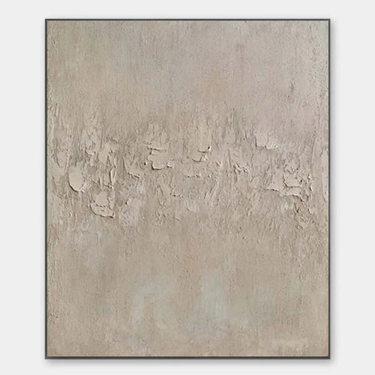 TEXTURED BEIGE ABSTRACT: Minimalist Textured Painting, Square Wall Art | hanging in living room, Minimalist wall art
