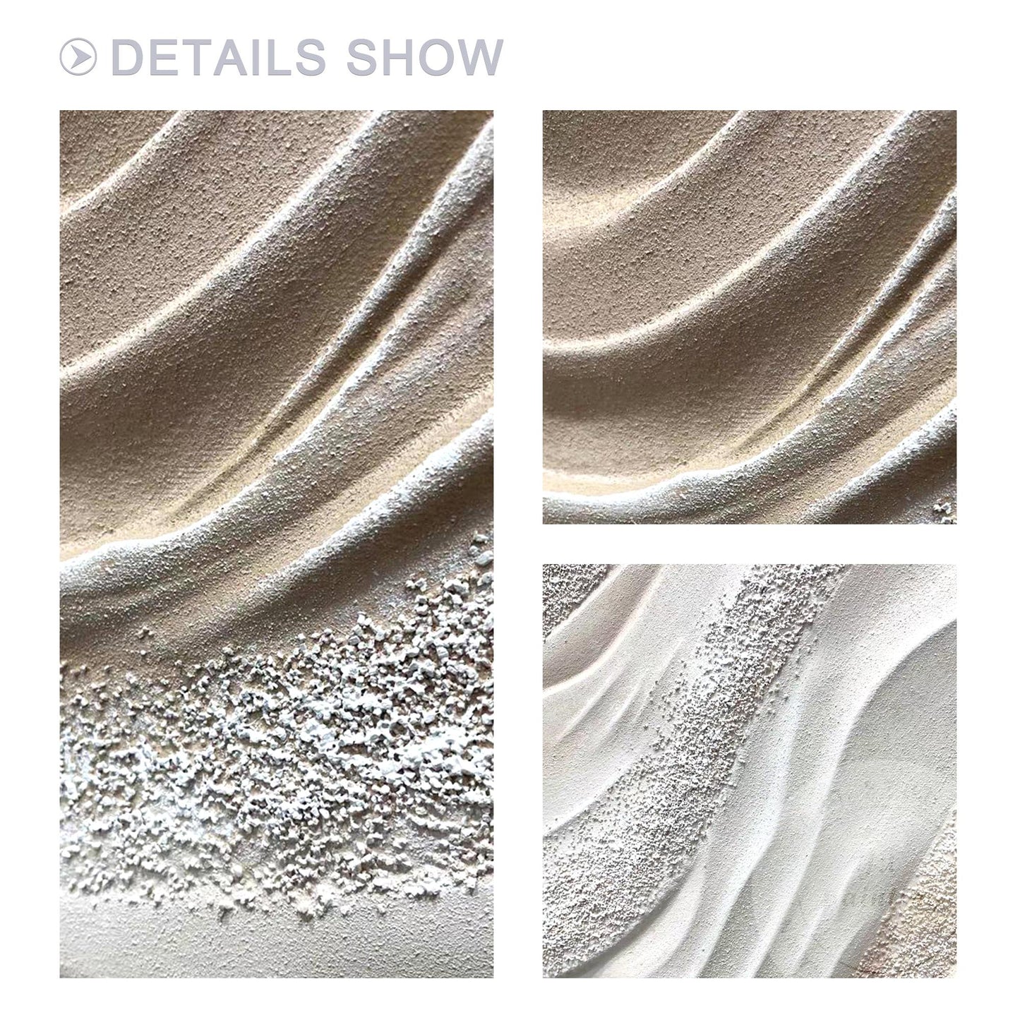 Textured Beige Abstract Painting: 3D Neutral Canvas Wall Art #6