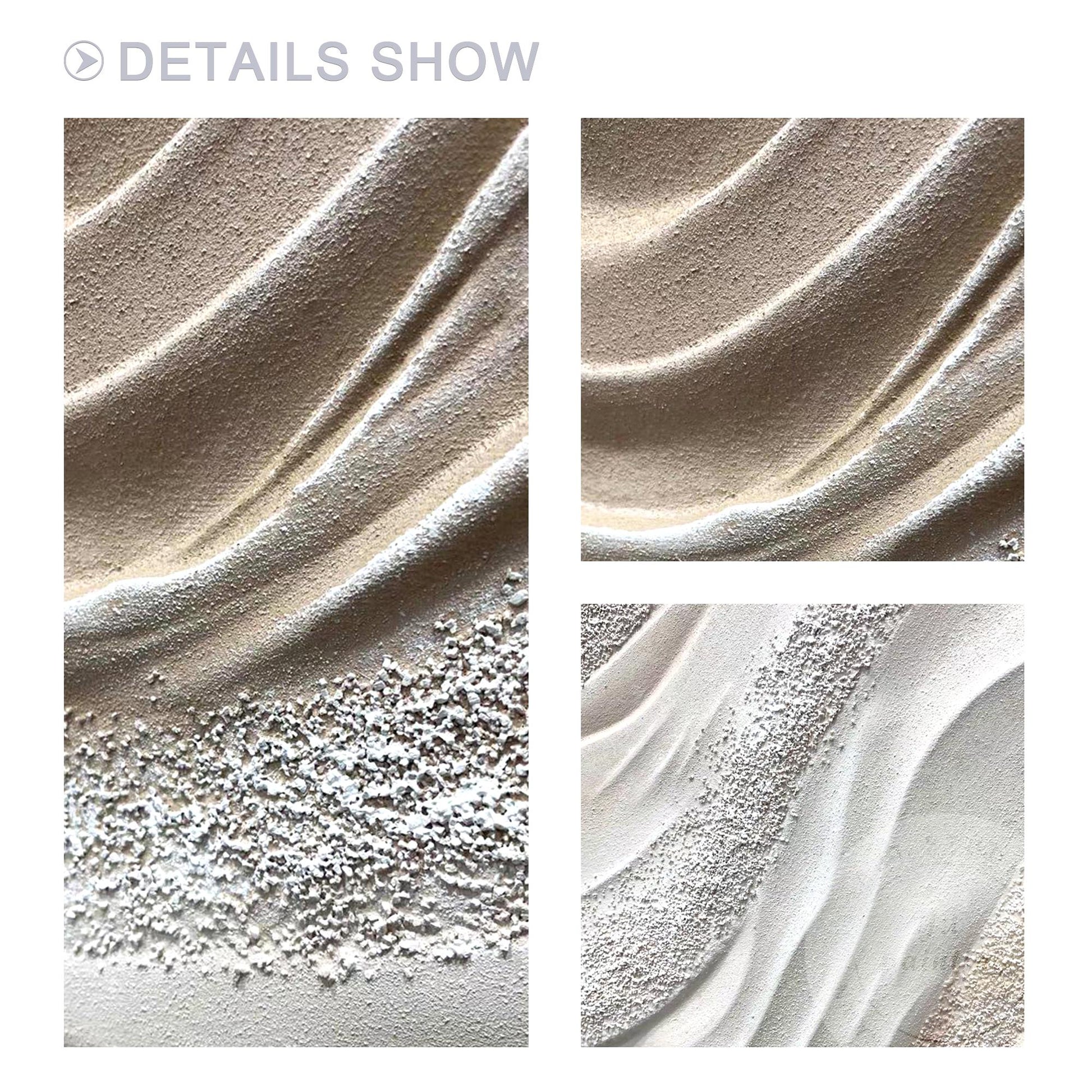 Textured Beige Abstract Painting: 3D Neutral Canvas Wall Art #6