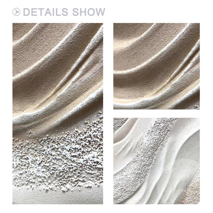 Textured Beige Abstract Painting: 3D Neutral Canvas Wall Art #6