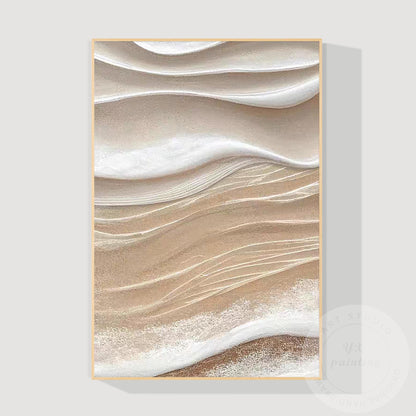 Textured Beige Abstract Painting, 3D Neutral Canvas Wall Art, Modern Minimalist  #11