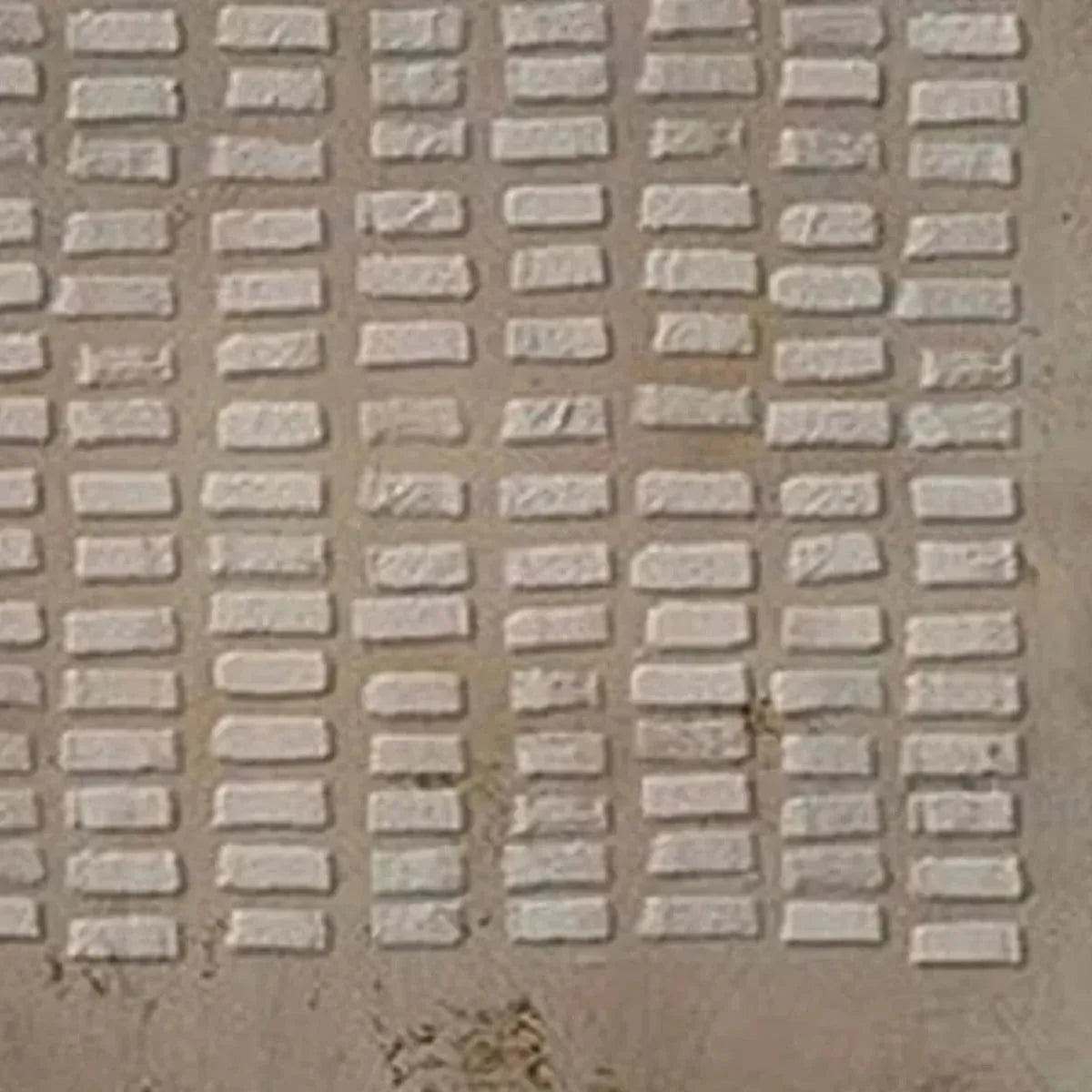 TEXTURED BEIGE GRID: Minimalist Textured Painting | rectangular format, hand-painted canvas edge