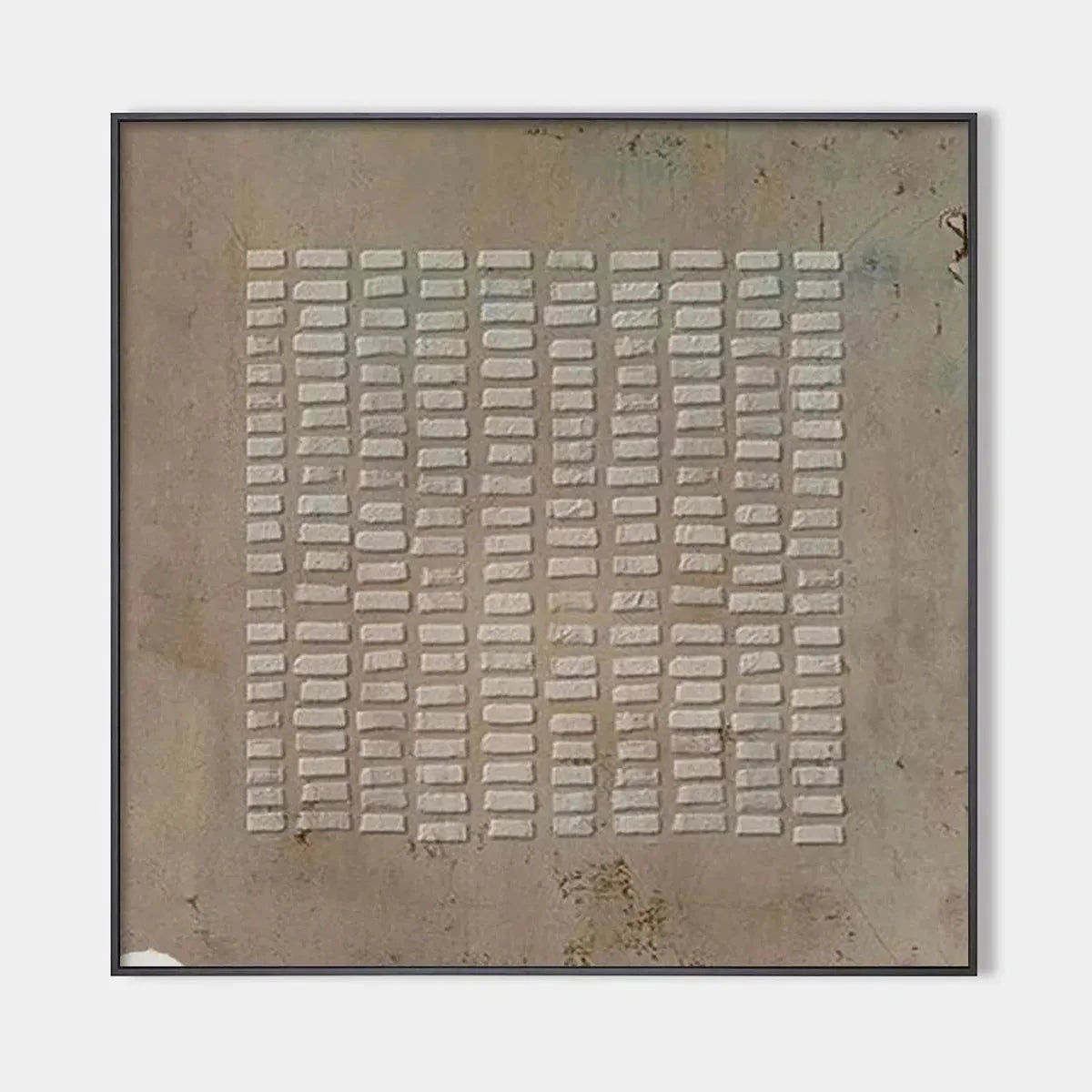 TEXTURED BEIGE GRID: Minimalist Textured Painting | hanging in living room, Minimalist wall art