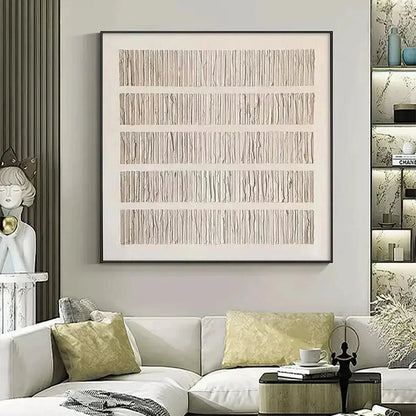 TEXTURED BEIGE: Minimalist Textured Painting | Minimalist closeup, raised brushwork detail