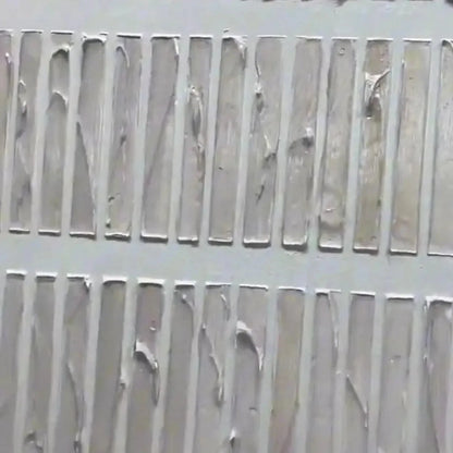 TEXTURED BEIGE: Minimalist Textured Painting | rectangular format, hand-painted canvas edge