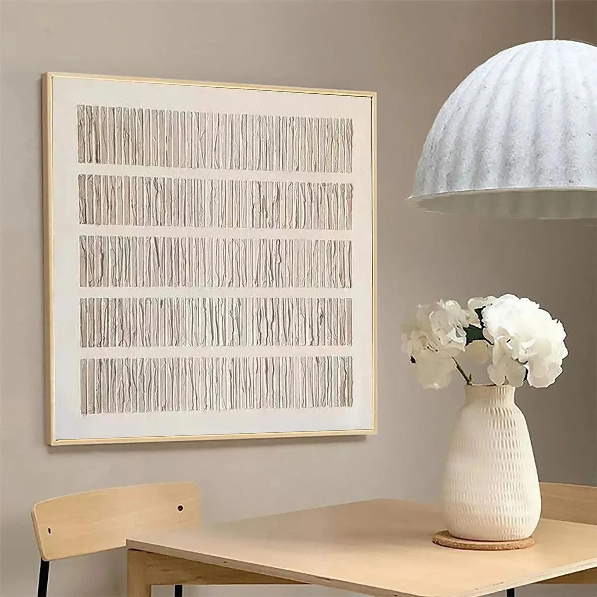 TEXTURED BEIGE: Minimalist Textured Painting | rolled canvas, ready for custom framing