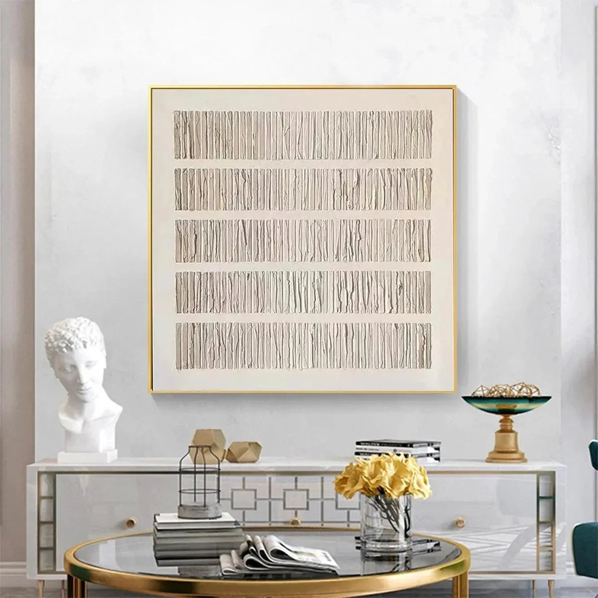 TEXTURED BEIGE: Minimalist Textured Painting | Minimalist mood, soft natural light studio shot