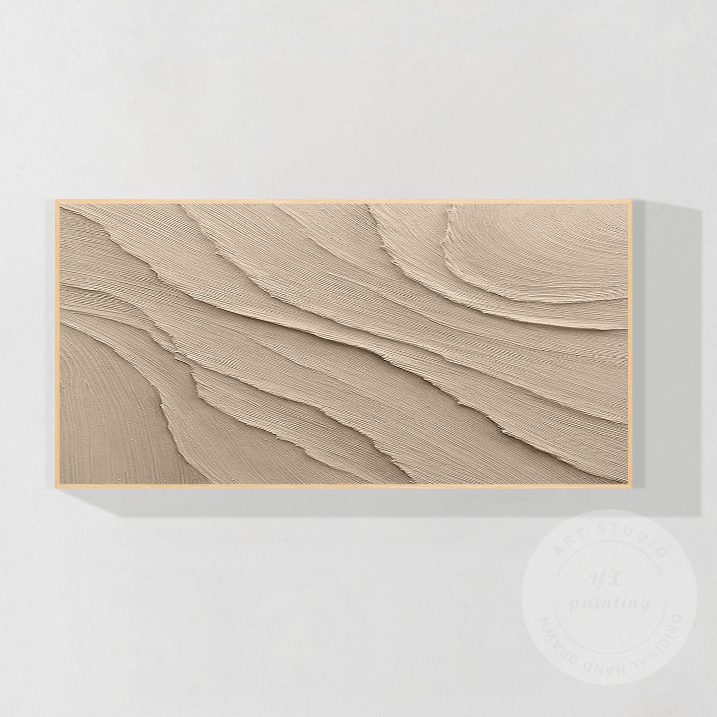 Textured Beige Plaster Painting: Wabi Sabi Style, 3D Canvas Art #8