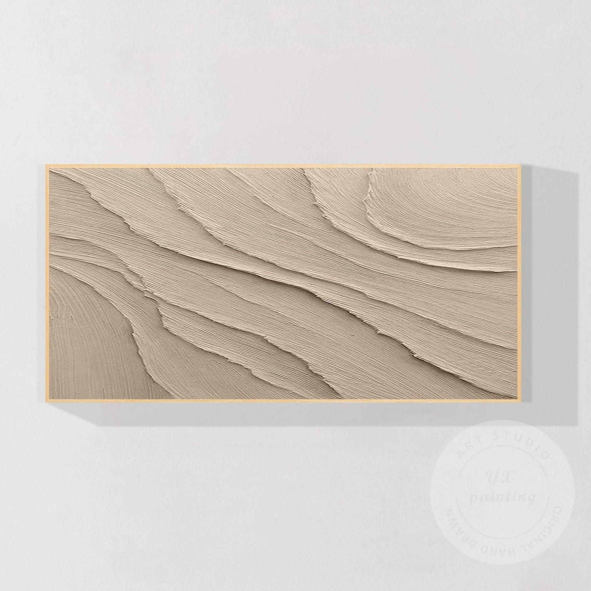 Textured Beige Plaster Painting: Wabi Sabi Style, 3D Canvas Art #8