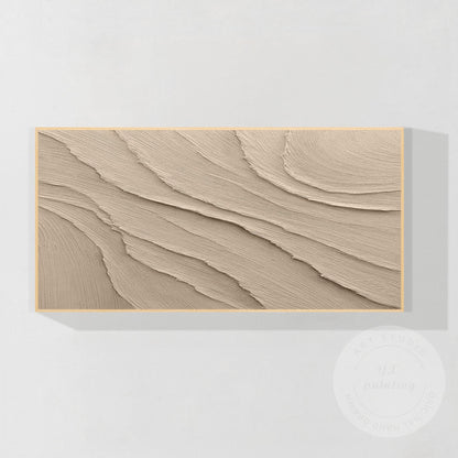 Textured Beige Plaster Painting: Wabi Sabi Style, 3D Canvas Art #8