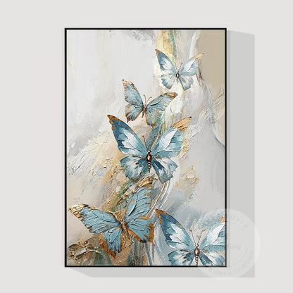 Textured Blue Butterfly Abstract Art | Original Acrylic Painting on Canvas | Ele #6