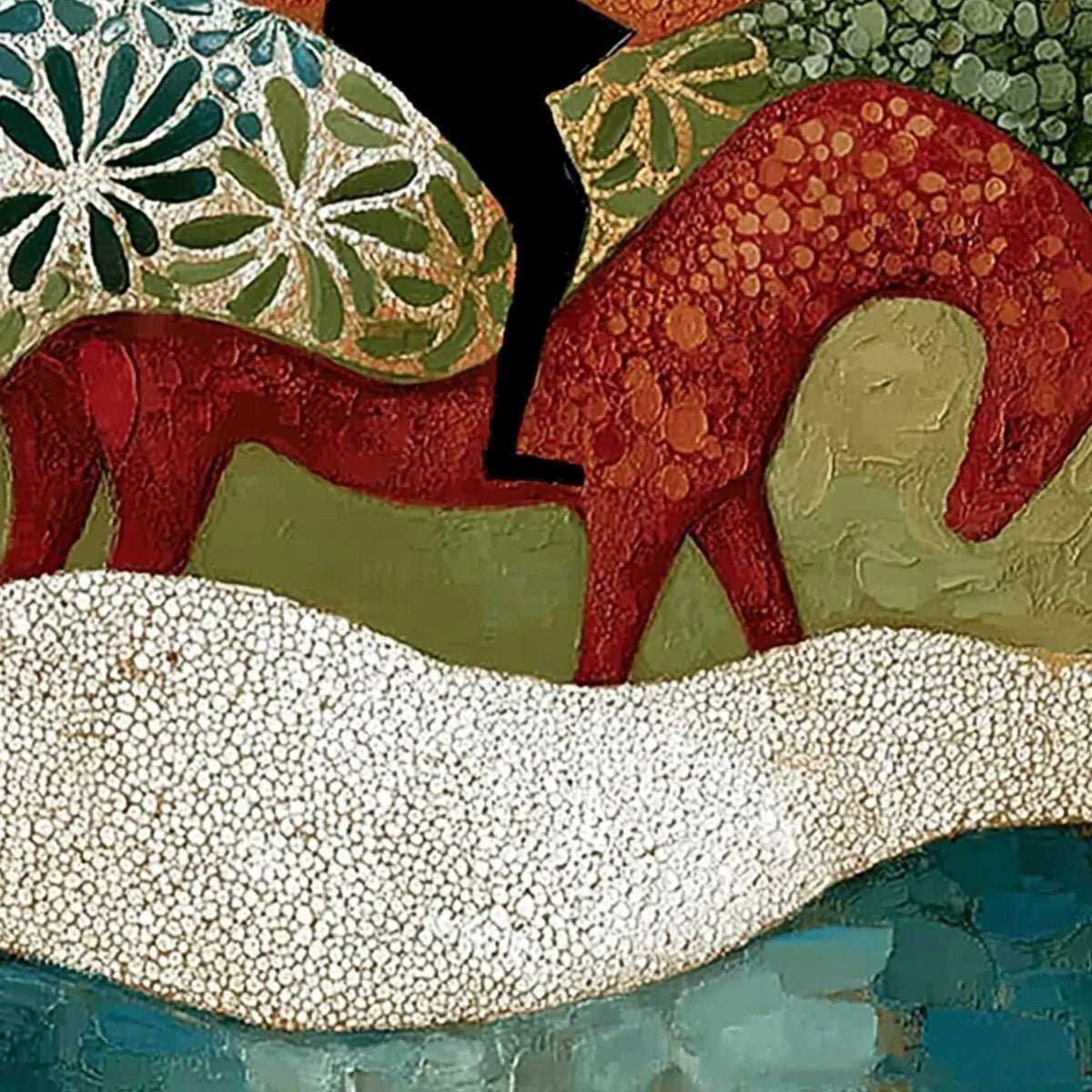 THE SILENT JOURNEY: Textured Boho Figurative Painting of a Traveler's Journey | rolled canvas, ready for custom framing