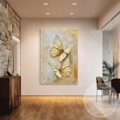Textured Butterfly Abstract Art, Original Acrylic Painting on Canvas, Extra Larg #3