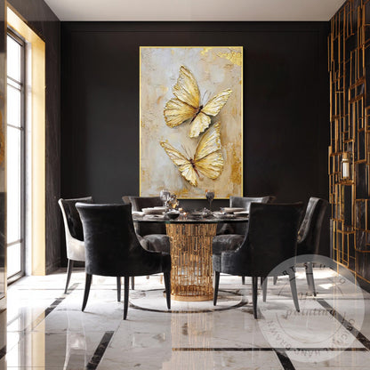 Textured Butterfly Abstract Art, Original Acrylic Painting on Canvas, Extra Larg #6