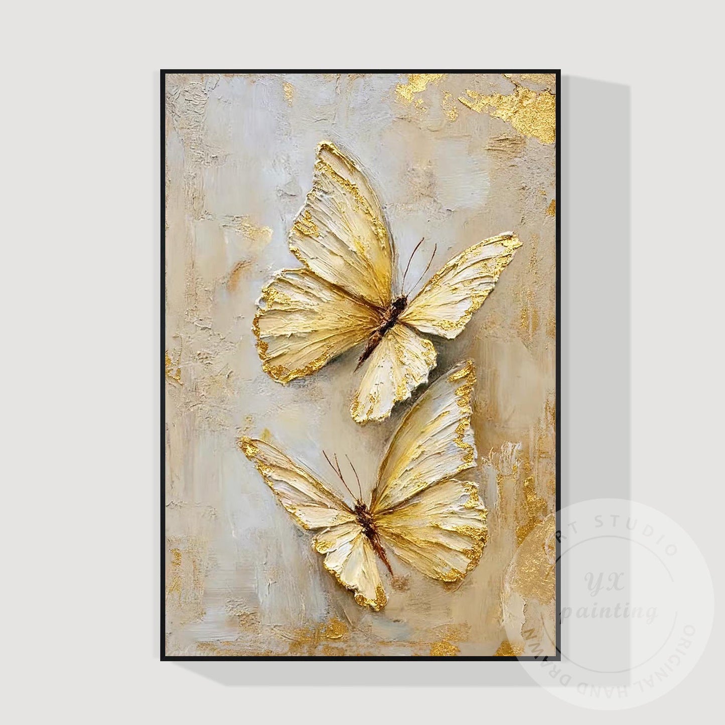 Textured Butterfly Abstract Art, Original Acrylic Painting on Canvas, Extra Larg #10