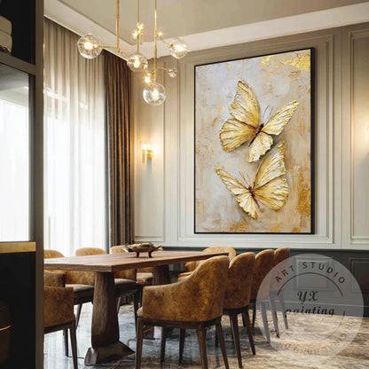 Textured Butterfly Abstract Art, Original Acrylic Painting on Canvas, Extra Larg #1