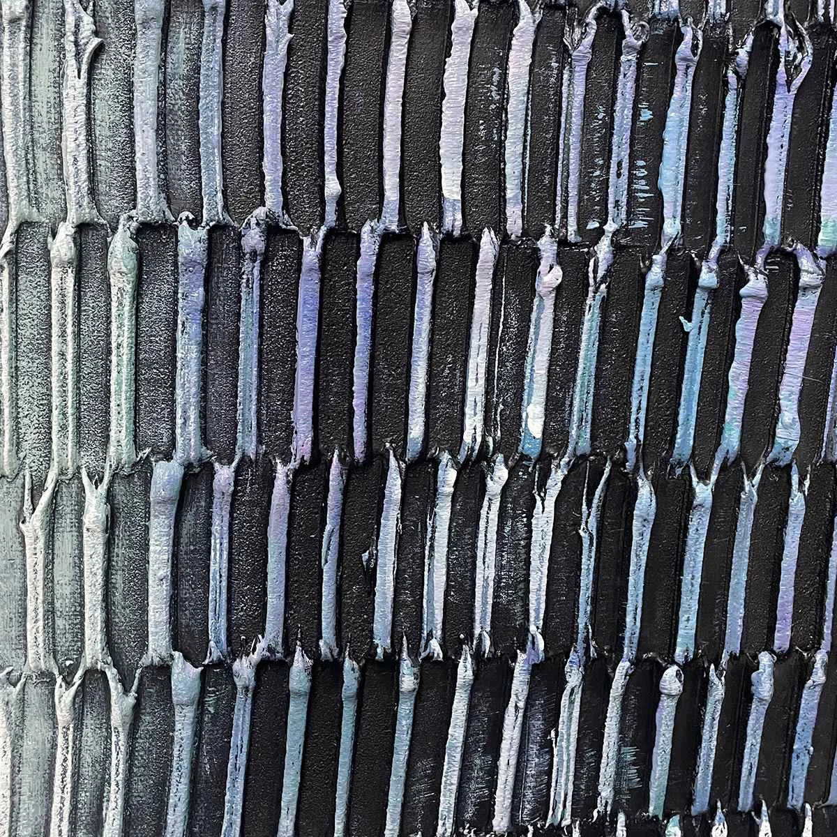 TEXTURED DEPTHS: Minimalist Textured Abstract Painting | black frame version on white wall
