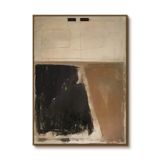 Textured Earth Tone Abstract Art Brown & Black Painting shown as textured wall art with a clear view of the artwork, color palette, and hand-finished canvas surface.