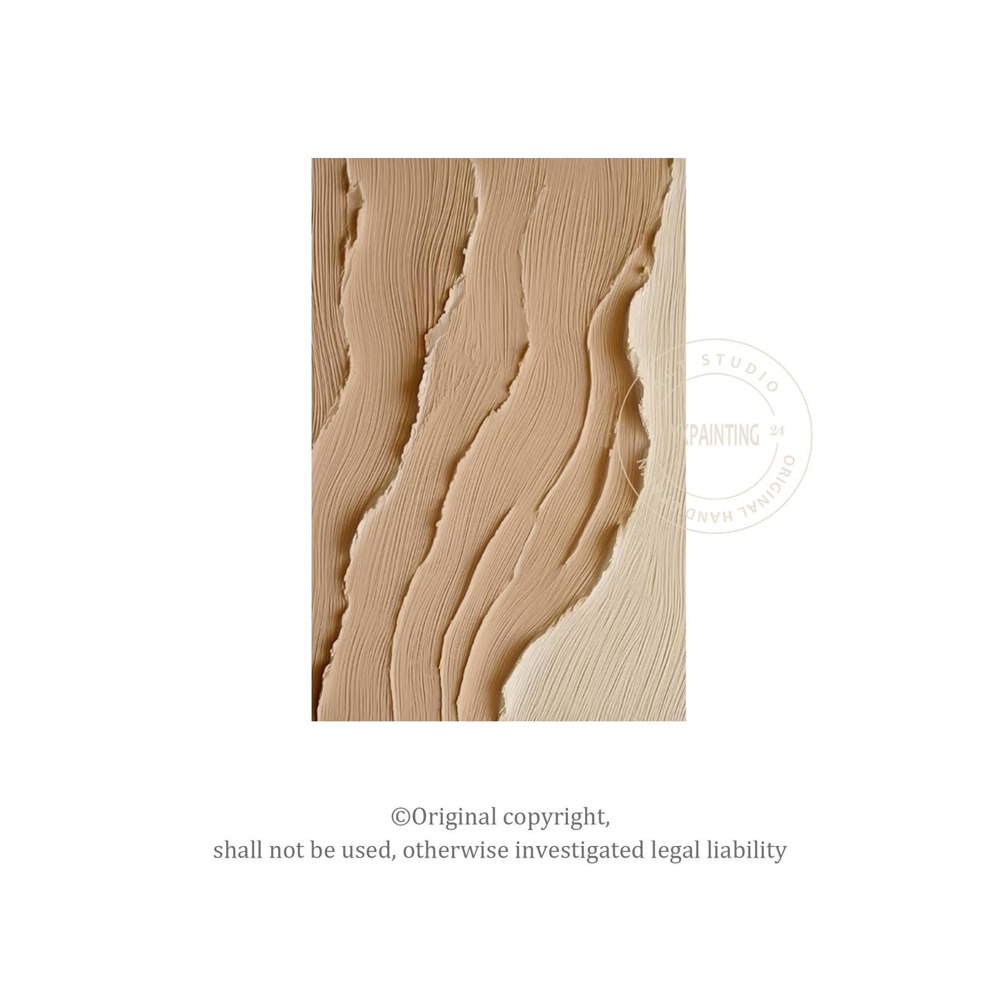 Textured Earth Tone Abstract Painting: Coastal Wabi Sabi Canvas Art #7