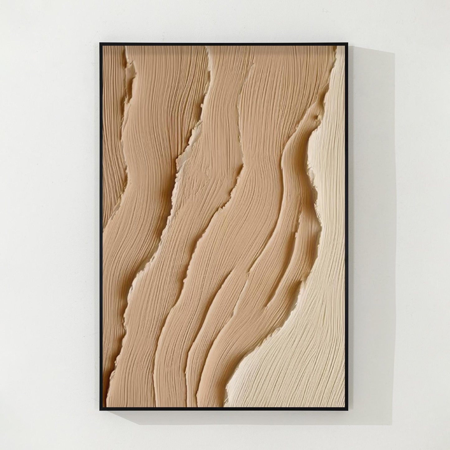 Textured Earth Tone Abstract Painting: Coastal Wabi Sabi Canvas Art #8