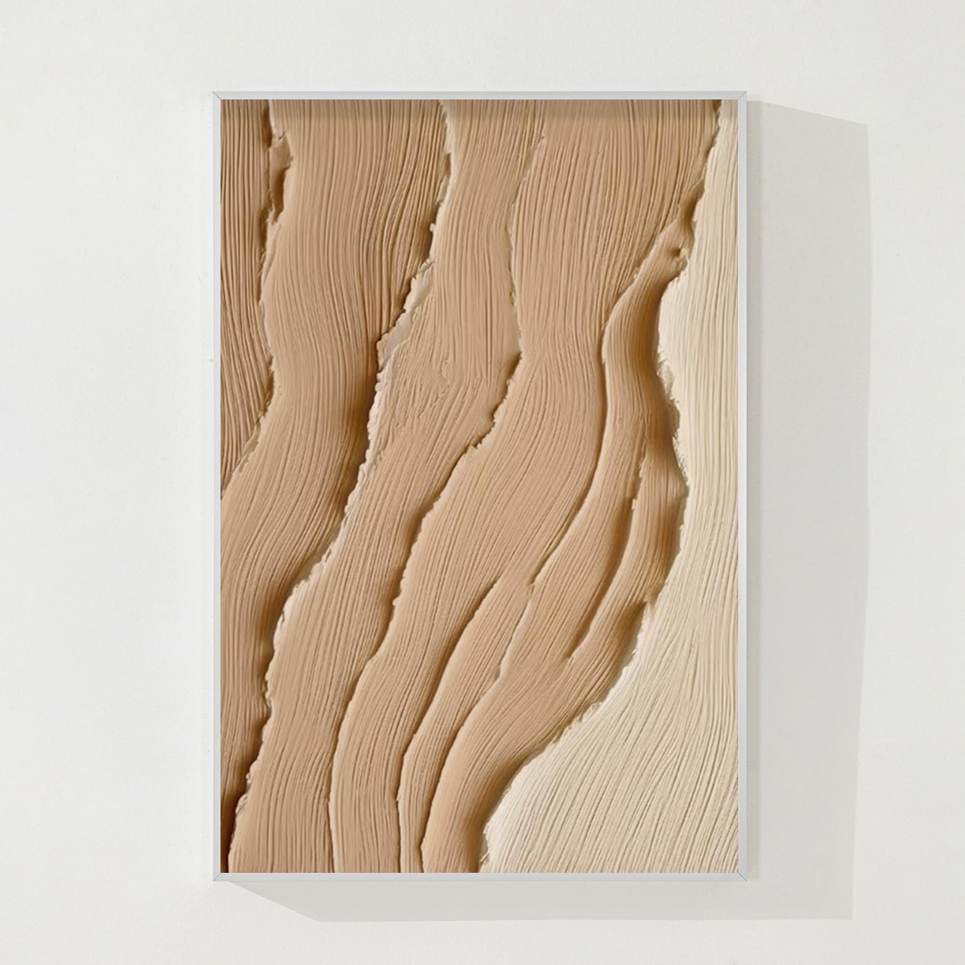 Textured Earth Tone Abstract Painting: Coastal Wabi Sabi Canvas Art #10