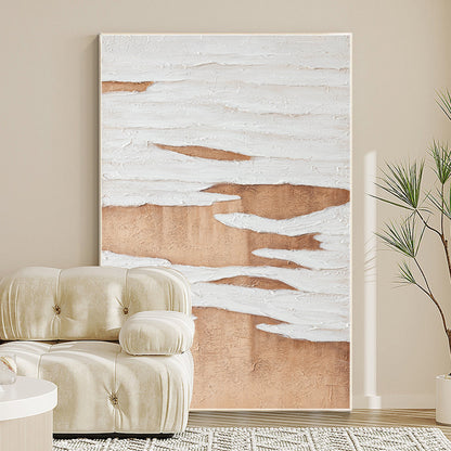 Textured Earth Tone Painting: Minimalist Abstract Canvas Wall Art #2