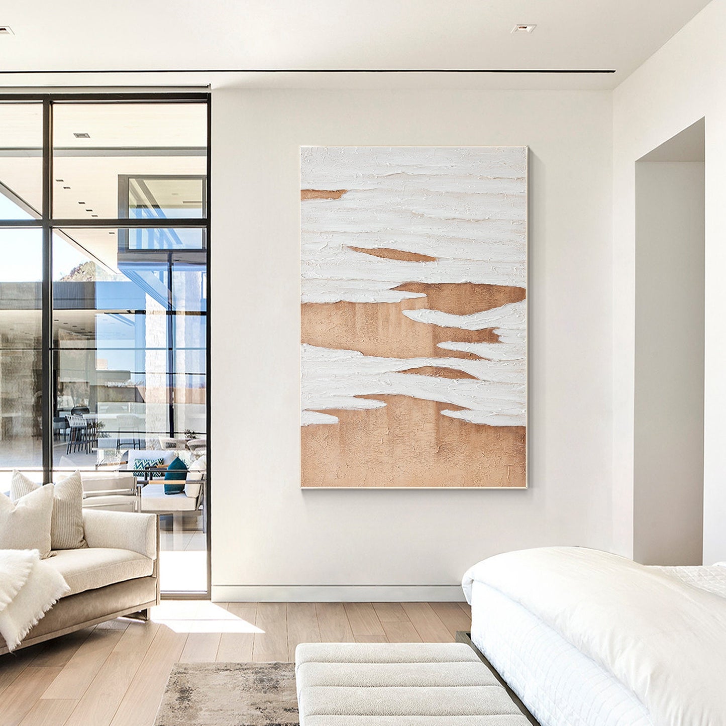 Textured Earth Tone Painting: Minimalist Abstract Canvas Wall Art #3