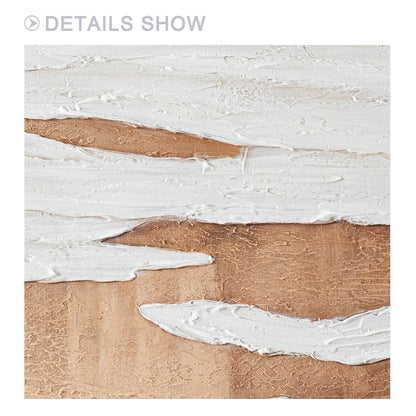 Textured Earth Tone Painting: Minimalist Abstract Canvas Wall Art #4