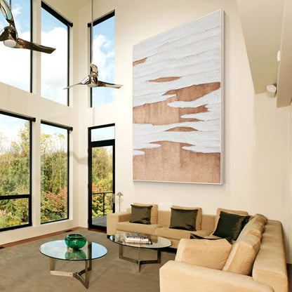 Textured Earth Tone Painting: Minimalist Abstract Canvas Wall Art #6