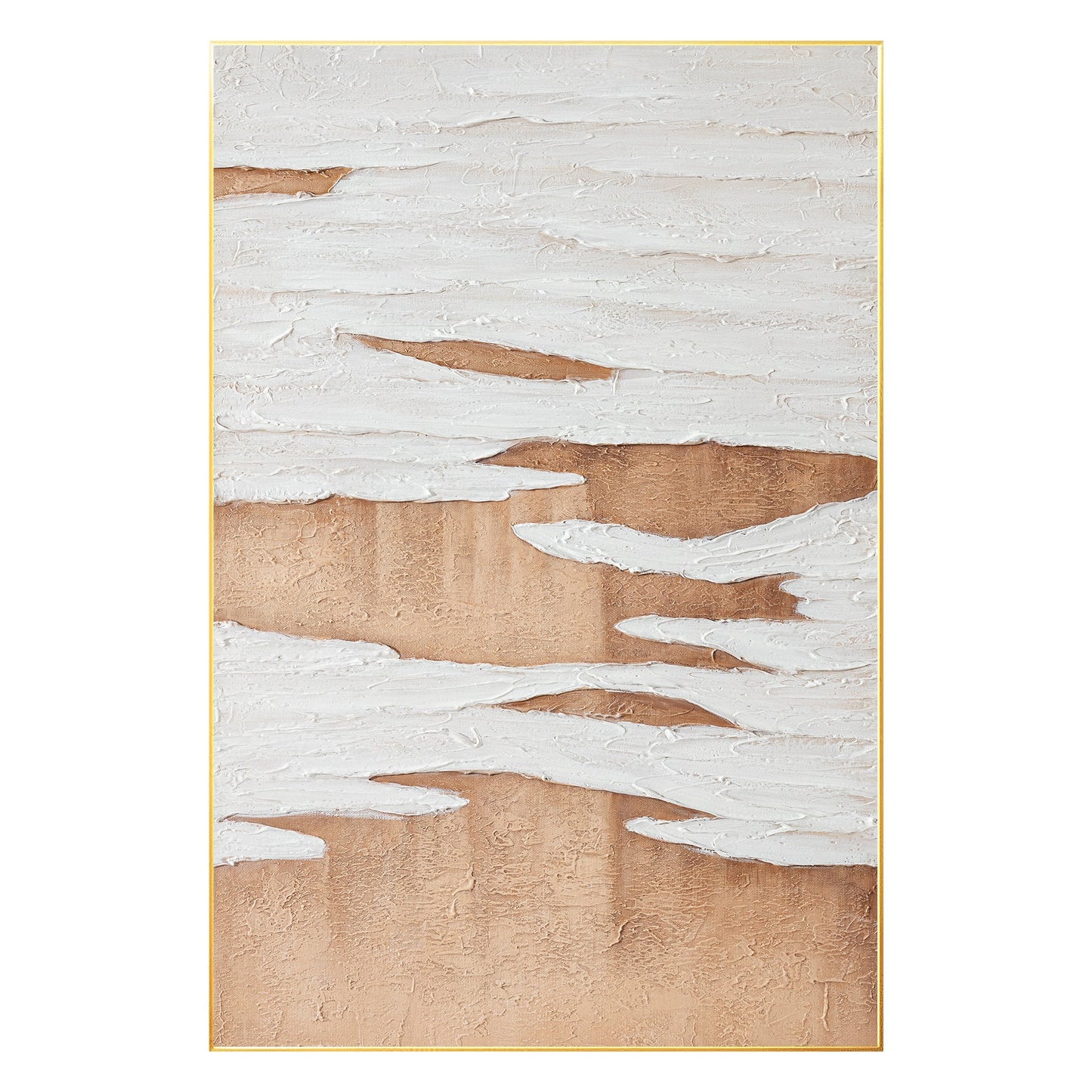 Textured Earth Tone Painting: Minimalist Abstract Canvas Wall Art #8
