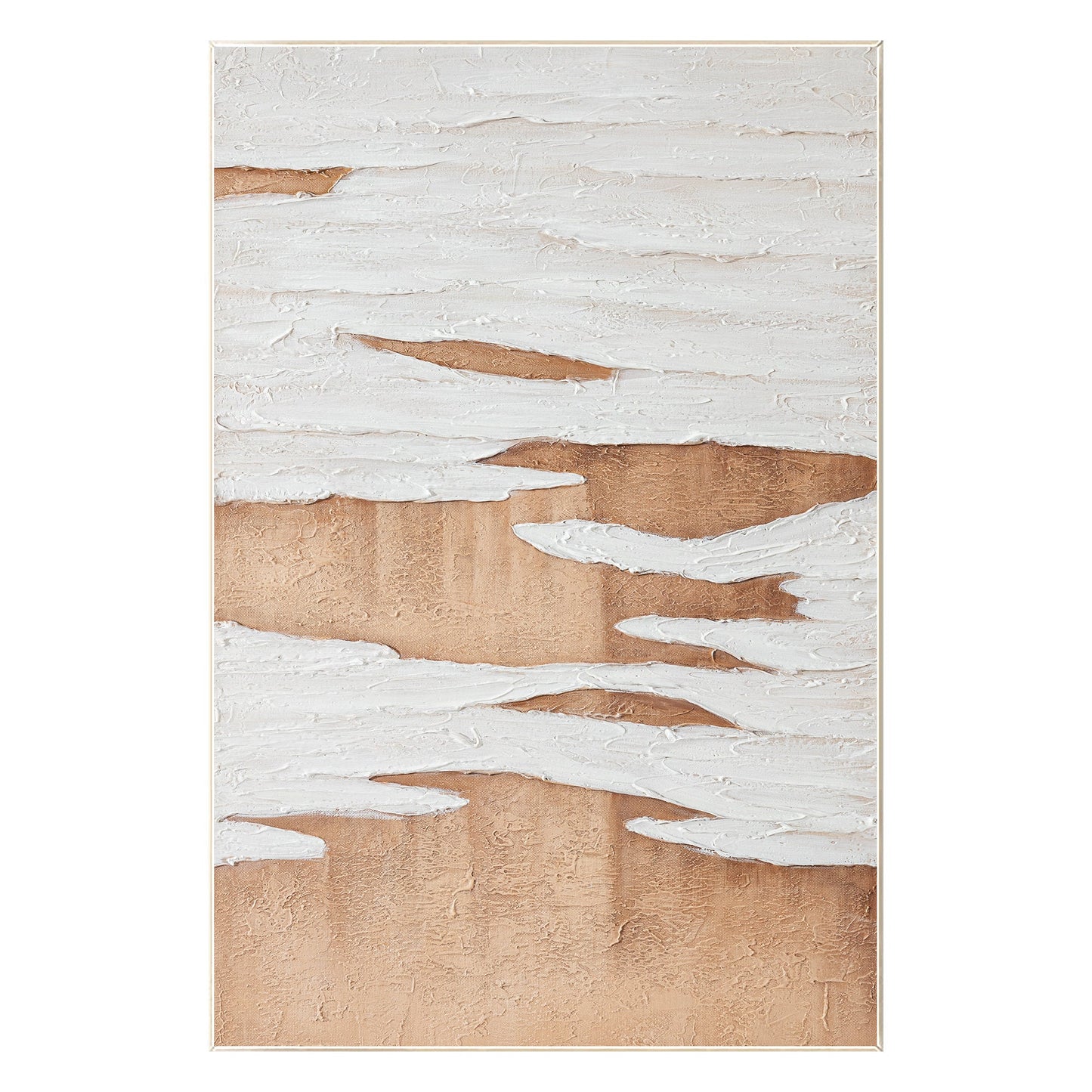 Textured Earth Tone Painting: Minimalist Abstract Canvas Wall Art #9