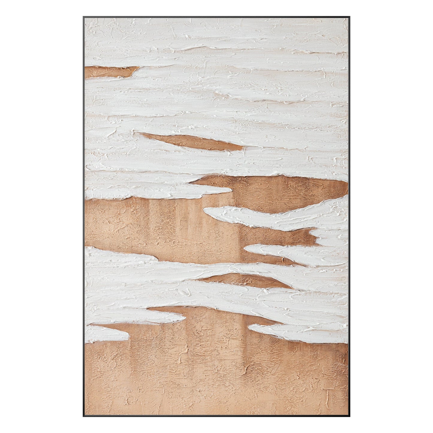 Textured Earth Tone Painting: Minimalist Abstract Canvas Wall Art #10