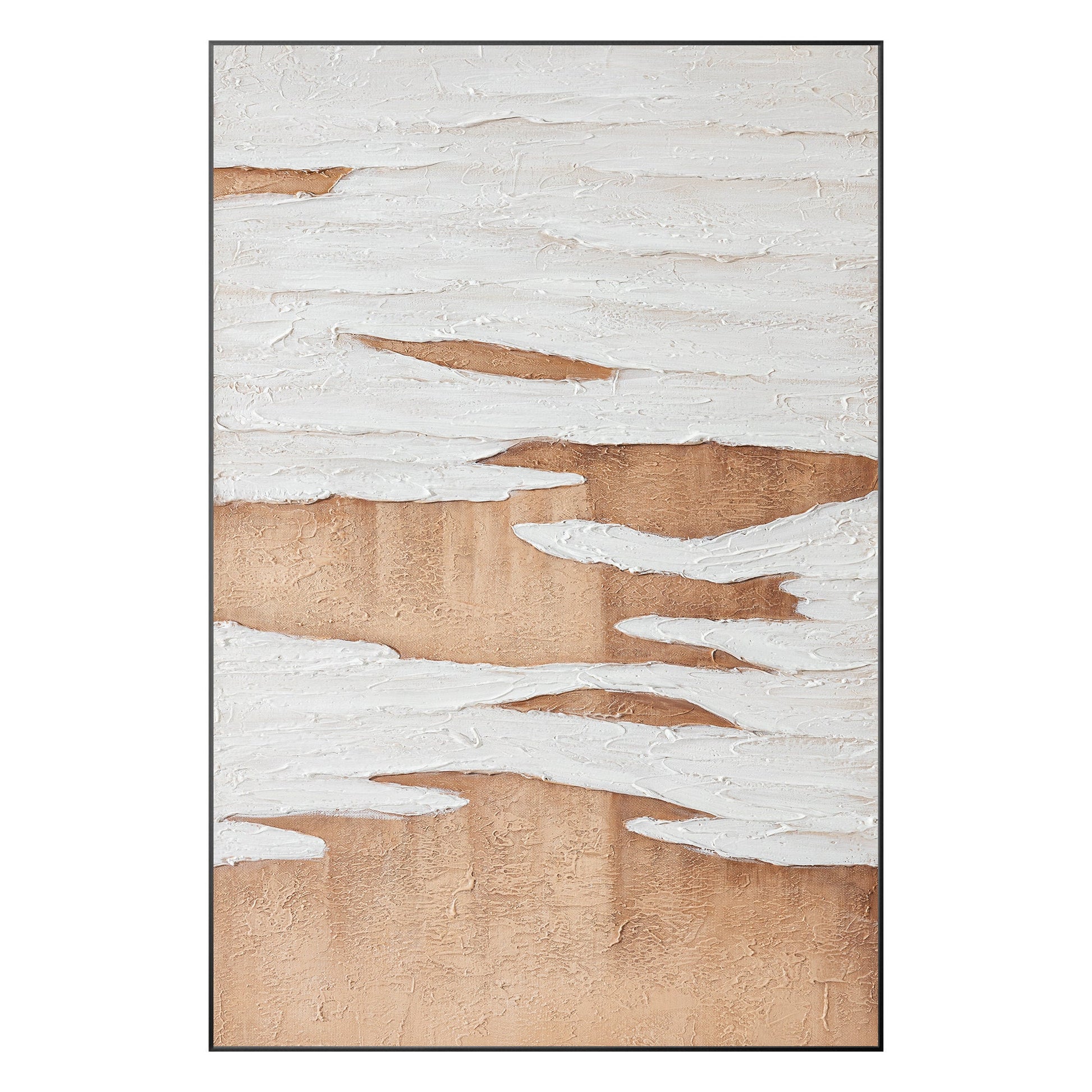 Textured Earth Tone Painting: Minimalist Abstract Canvas Wall Art #10