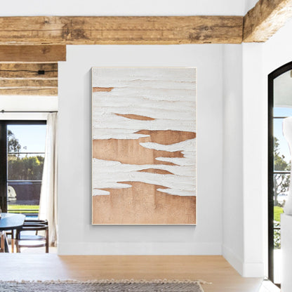 Textured Earth Tone Painting: Minimalist Abstract Canvas Wall Art #1