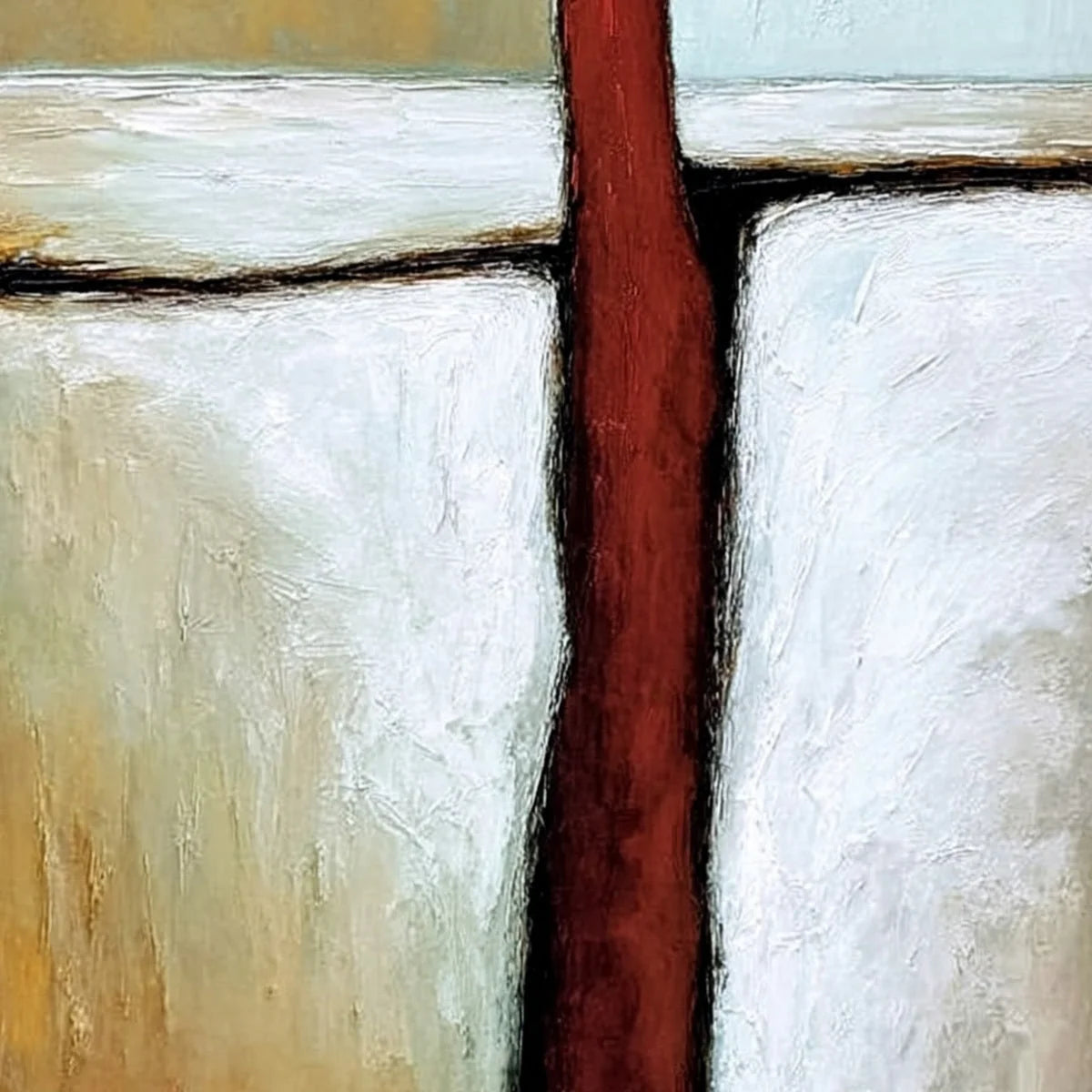 THE PATH: Textured Abstract Figurative Painting for Modern Decor | rolled canvas, ready for custom framing