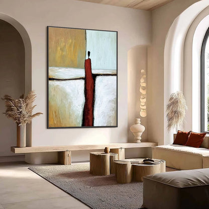 THE PATH: Textured Abstract Figurative Painting for Modern Decor | Figurative mood, soft natural light studio shot