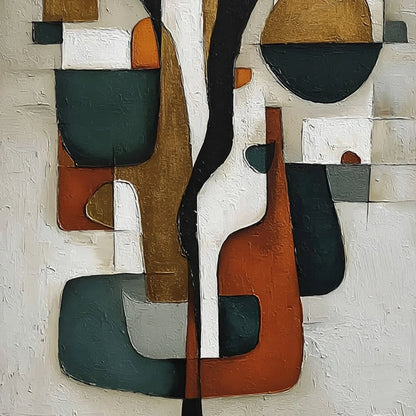 TERRA FORMA: Textured Geometric Abstract Oil Painting for Modern Decor | rolled canvas, ready for custom framing