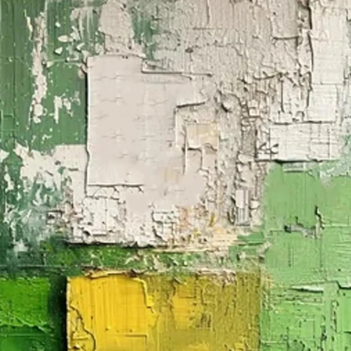 TEXTURED GREEN AND YELLOW: Textured Abstract Painting, Vertical Wall Art | green palette, original oil on stretched canvas art