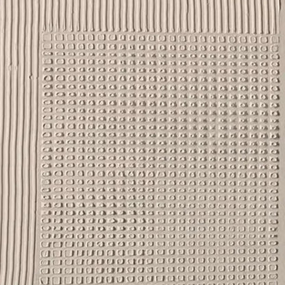 TEXTURED GRID DUO: Set of 2 Textured Abstract Paintings in Beige | rectangular format, hand-painted canvas edge