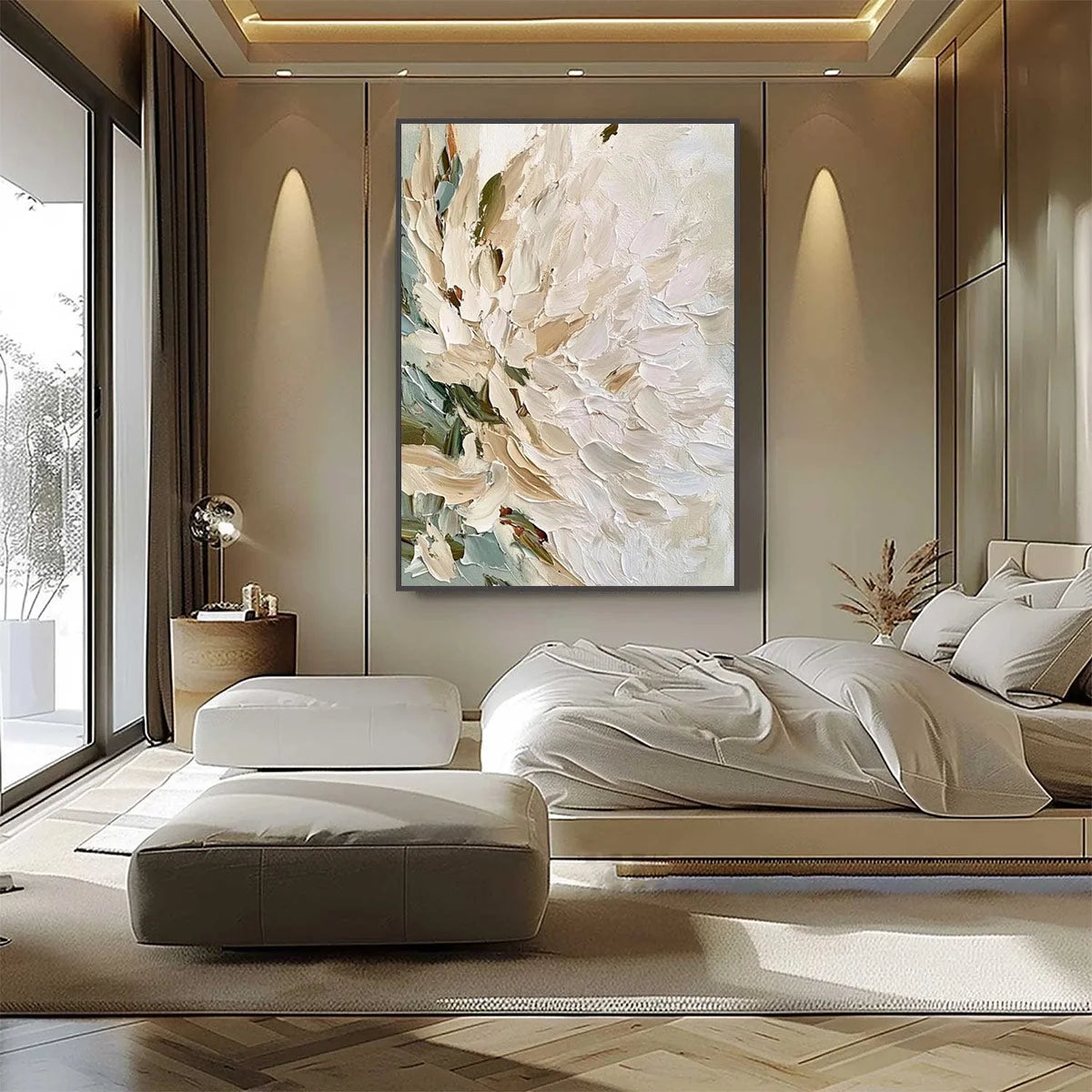 PETALS OF DAWN: Textured Impressionist Floral Oil Painting | rolled canvas, ready for custom framing