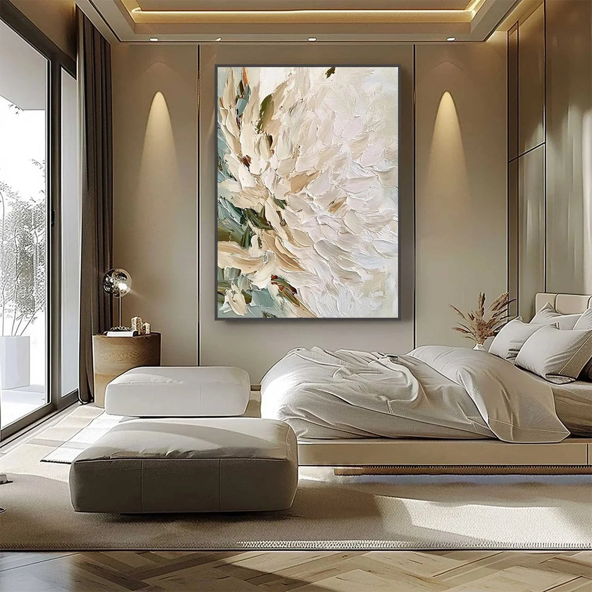 PETALS OF DAWN: Textured Impressionist Floral Oil Painting | Impressionist mood, soft natural light studio shot
