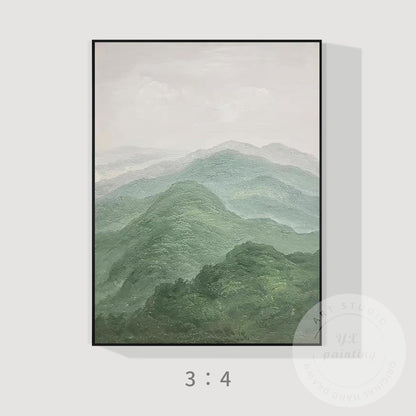 Textured Mountain Landscape Painting on Canvas, Extra Large Vertical Wall Art, S #7
