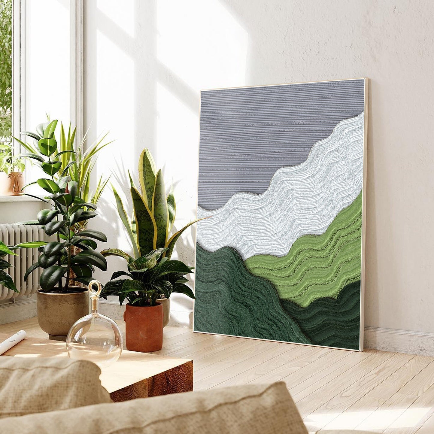 Textured Mountain Painting: Abstract Landscape Wall Art #3