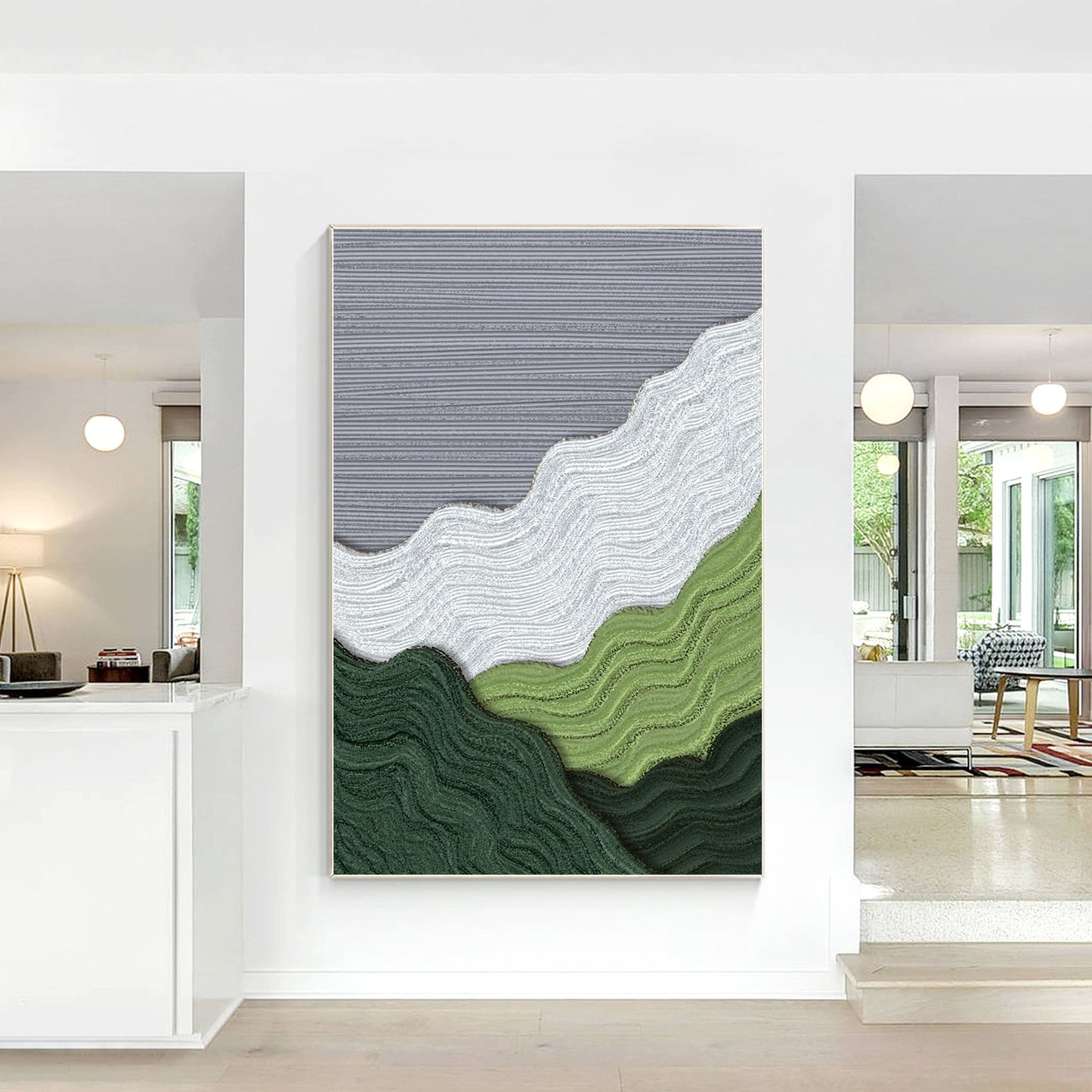 Textured Mountain Painting: Abstract Landscape Wall Art #4