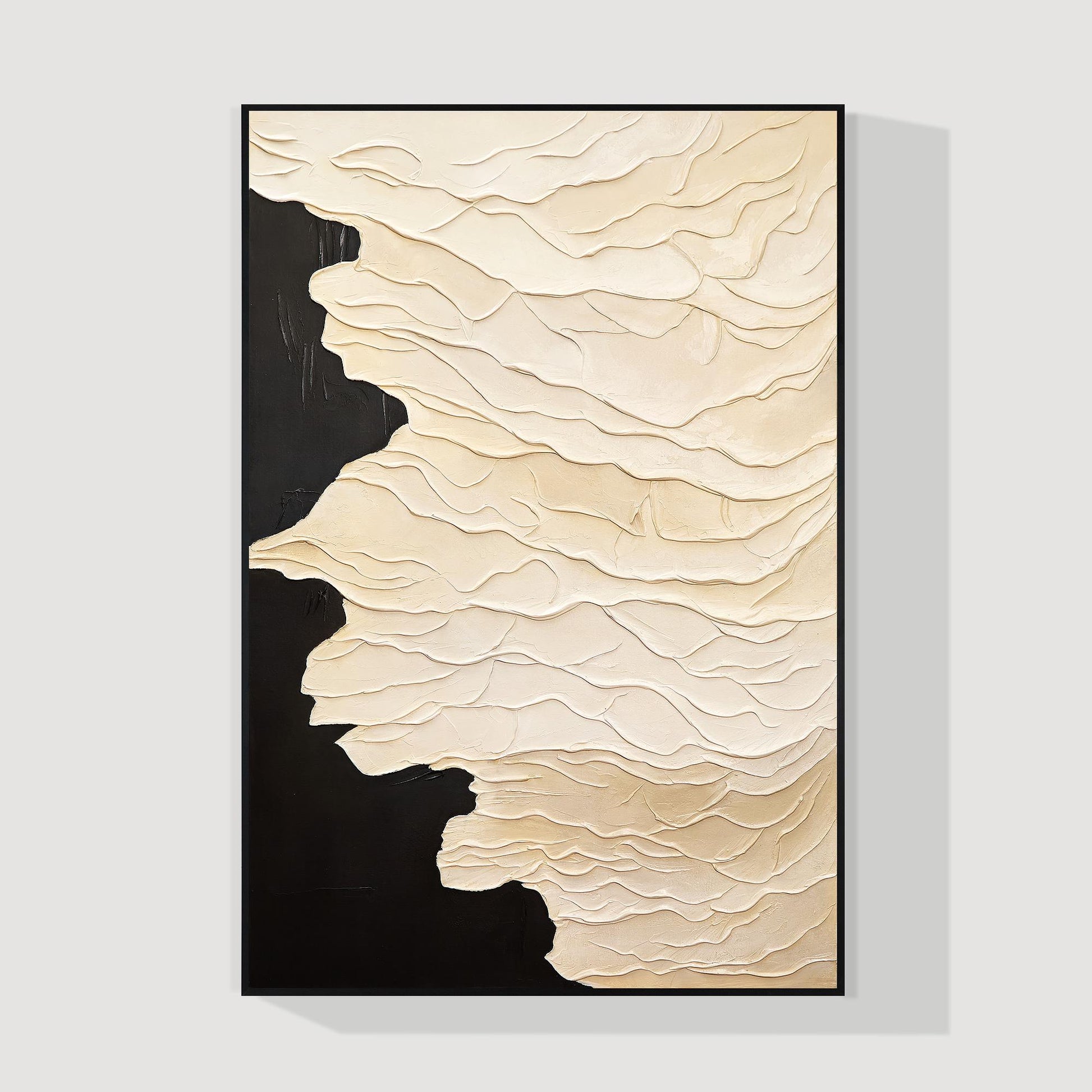 Textured Neutral Abstract Painting, Beige Cream Sculptural Wall Art, Modern Mini #12