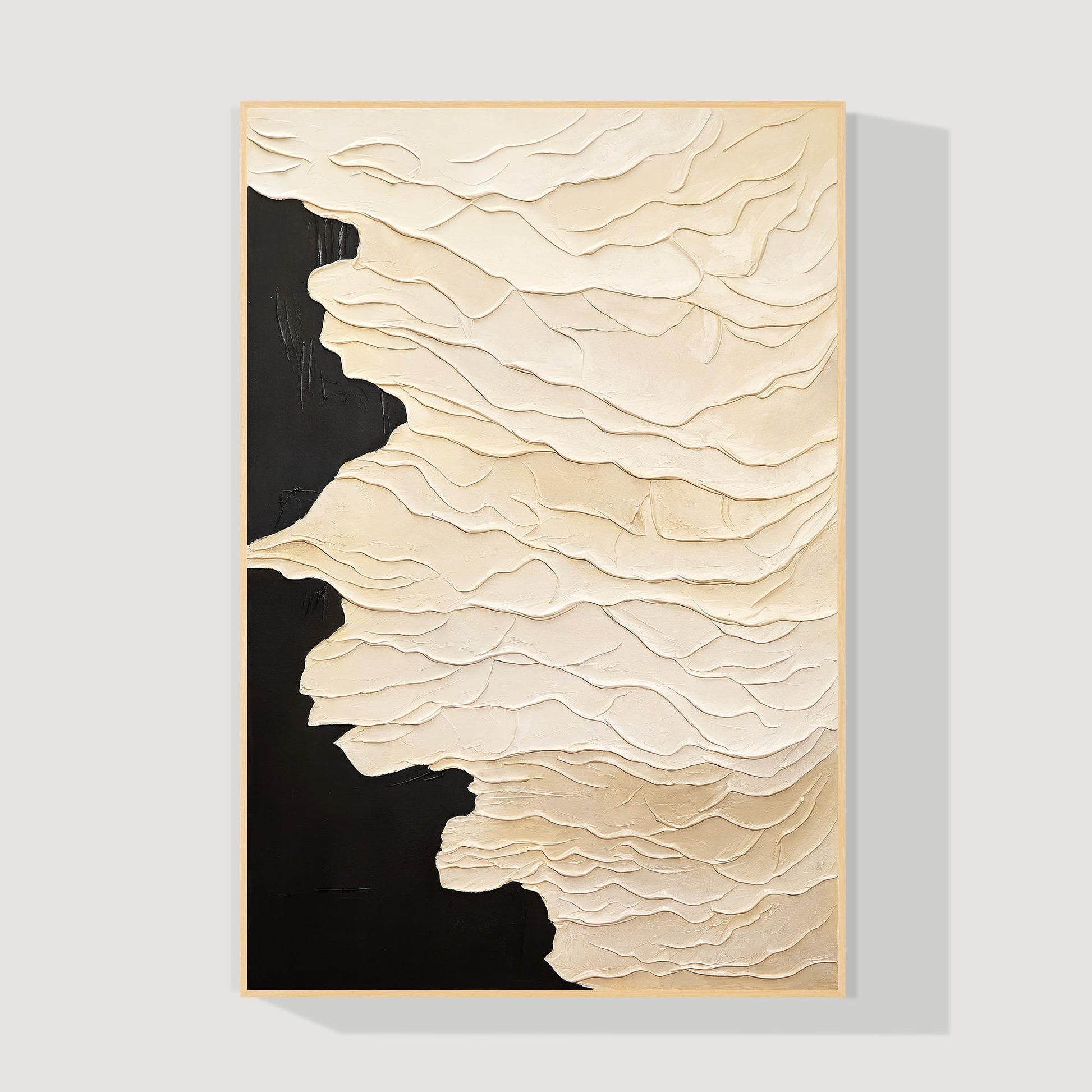 Textured Neutral Abstract Painting, Beige Cream Sculptural Wall Art, Modern Mini #13