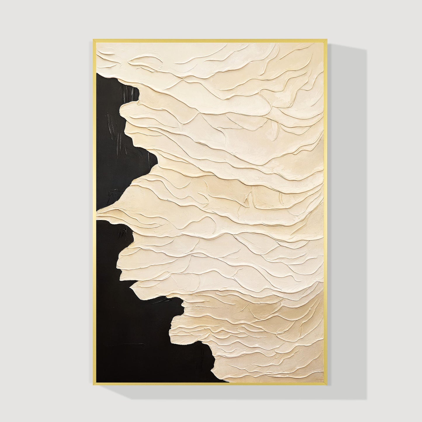 Textured Neutral Abstract Painting, Beige Cream Sculptural Wall Art, Modern Mini #14