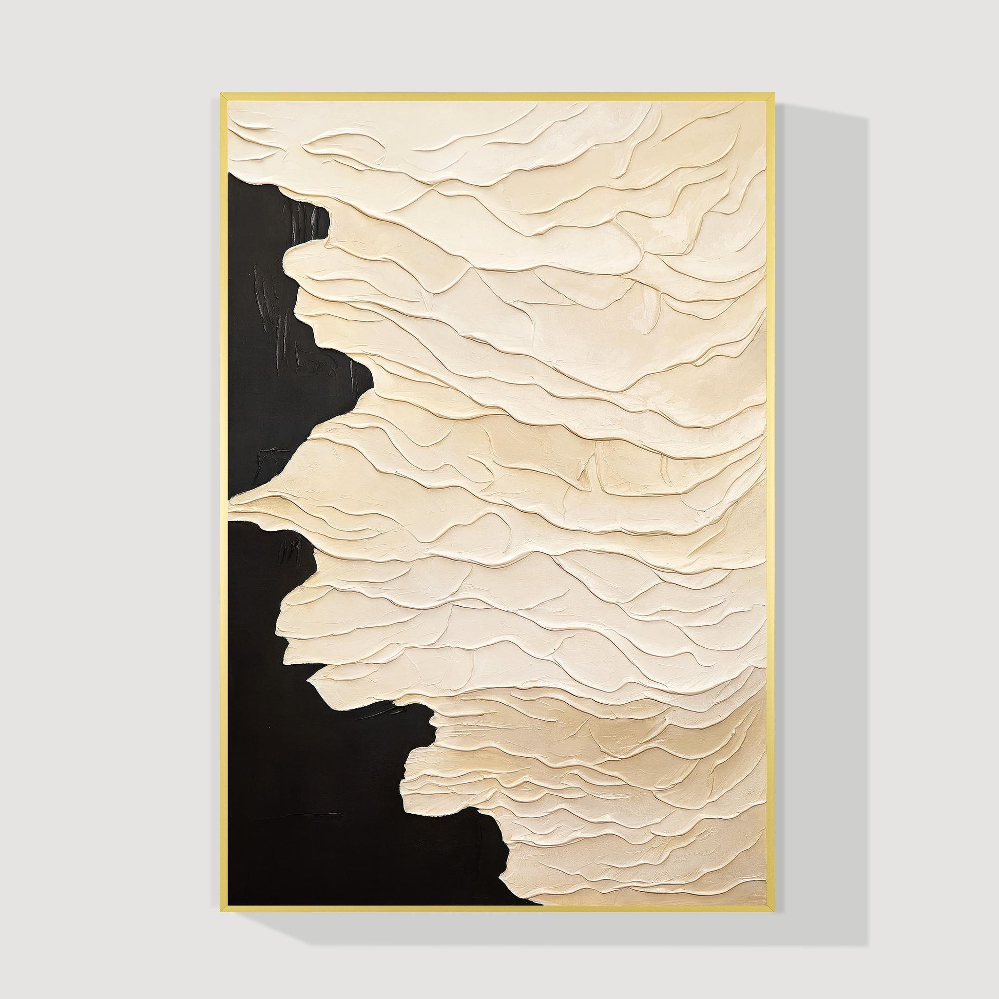 Textured Neutral Abstract Painting, Beige Cream Sculptural Wall Art, Modern Mini #14