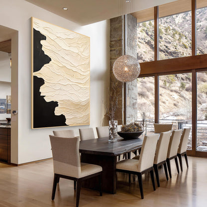 Textured Neutral Abstract Painting, Beige Cream Sculptural Wall Art, Modern Mini #8