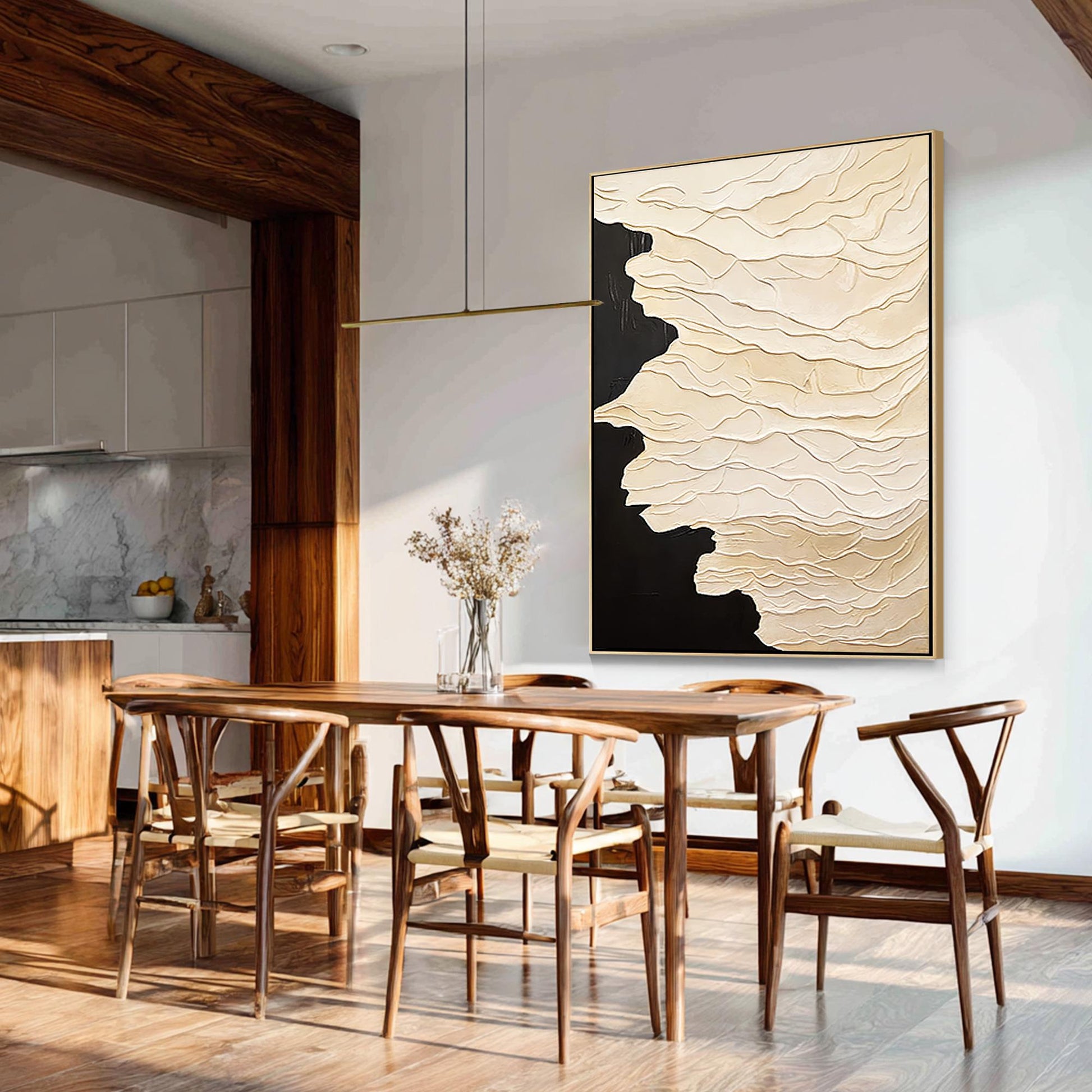 Textured Neutral Abstract Painting, Beige Cream Sculptural Wall Art, Modern Mini #1